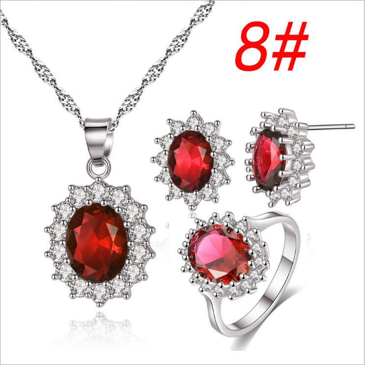 Sunflower Jewelry Set Necklace Ring Stud Earrings Bridal Jewelry - BUNNY BAZAR