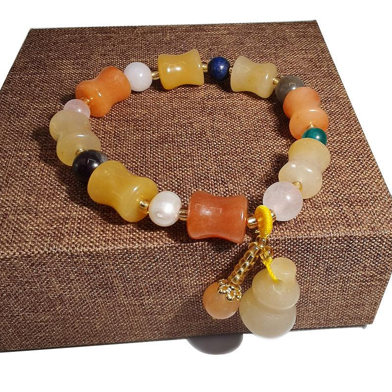 Gold Silk Jade Ethnic Style Bracelet - BUNNY BAZAR