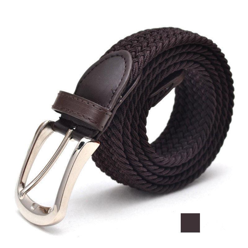 Men's Belt Unisex Braided Elasticated Belt Stretch Belt Canvas Belt Student Belt - BUNNY BAZAR
