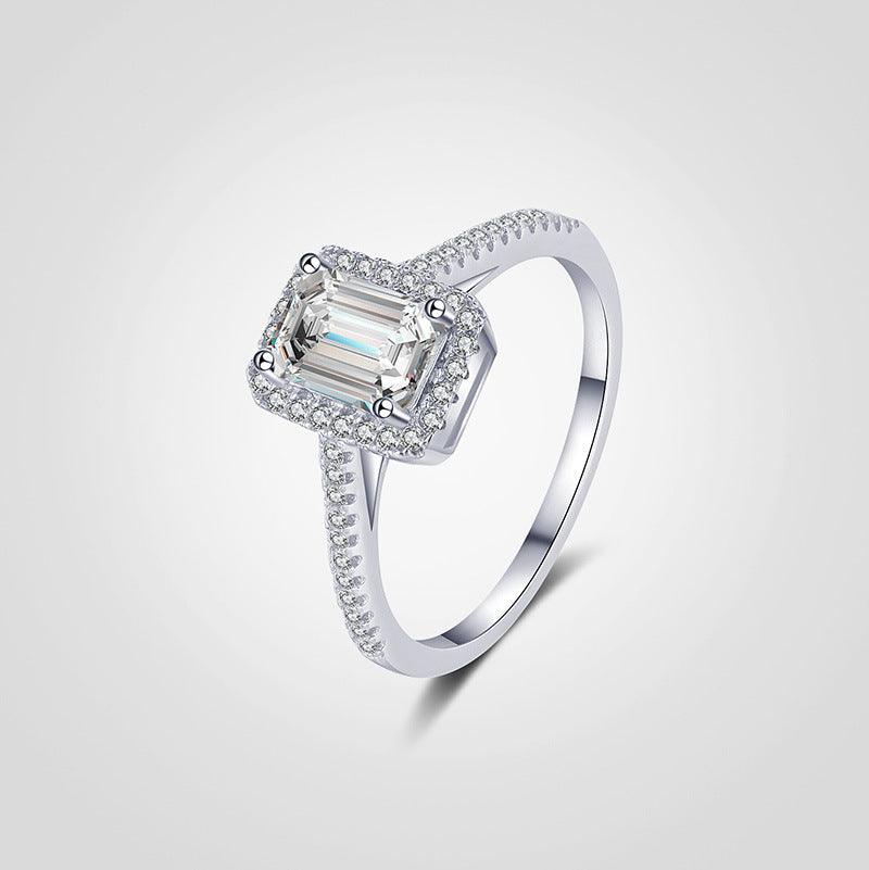 Silver Plated Platinum D Color Wedding Ring For Women - BUNNY BAZAR