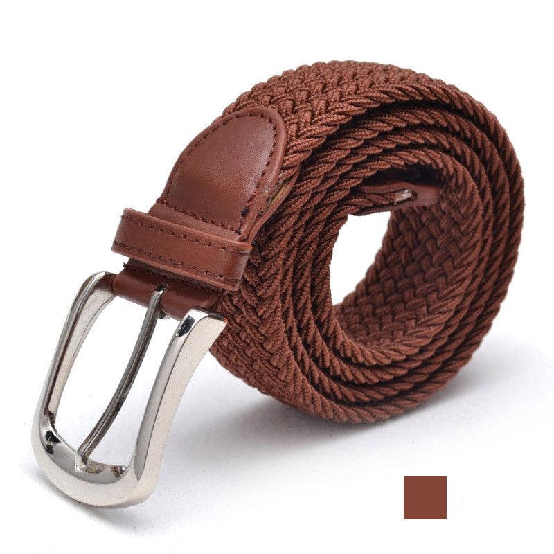 Men's Belt Unisex Braided Elasticated Belt Stretch Belt Canvas Belt Student Belt - BUNNY BAZAR