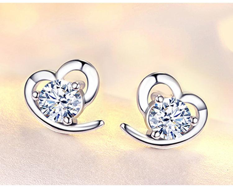 Zircon Heart Earrings - BUNNY BAZAR