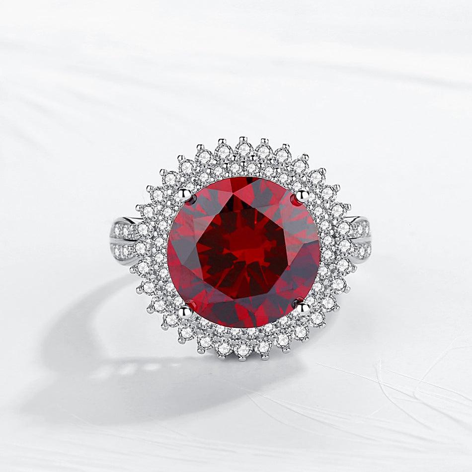 BB-16 Women's Sterling Silver Inlaid Zircon Crown Ring - BUNNY BAZAR