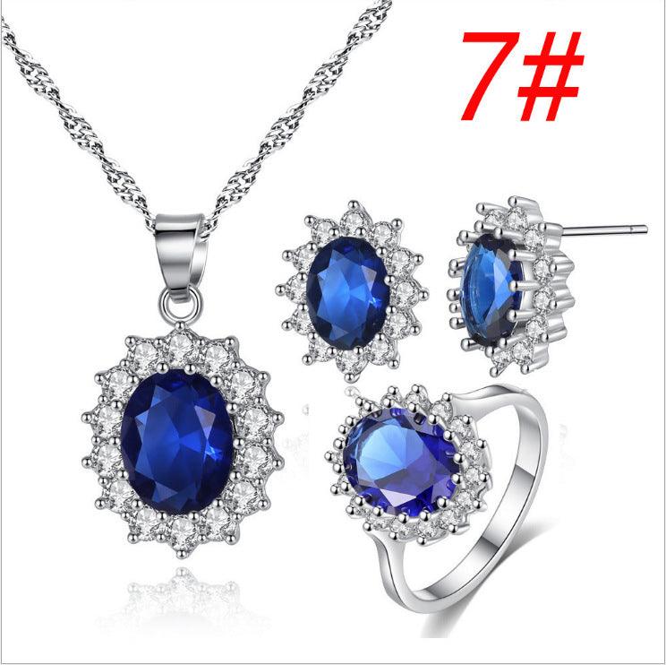 Sunflower Jewelry Set Necklace Ring Stud Earrings Bridal Jewelry - BUNNY BAZAR