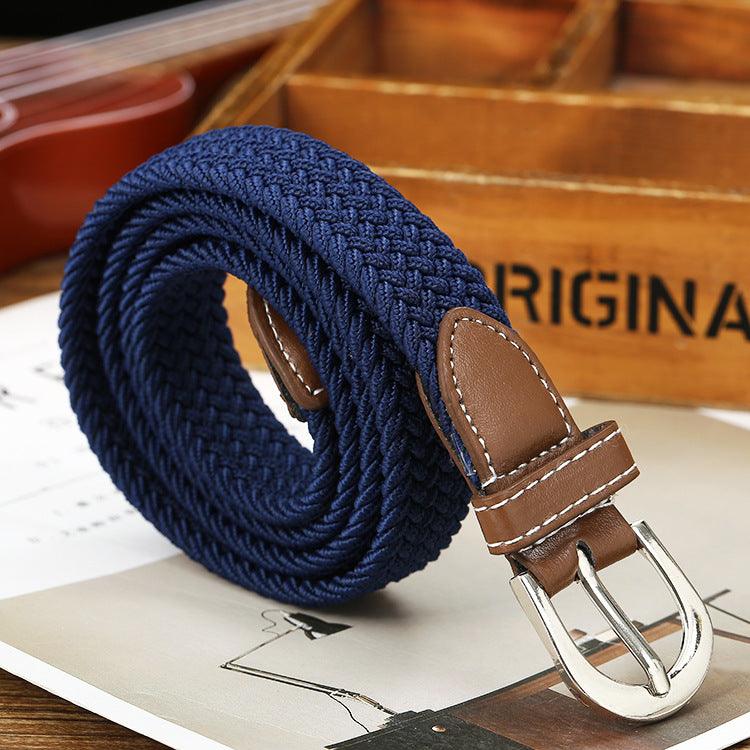 Canvas Belt Belt Elastic Woven Fashion Casual All-match Solid Color Elastic Belt - BUNNY BAZAR