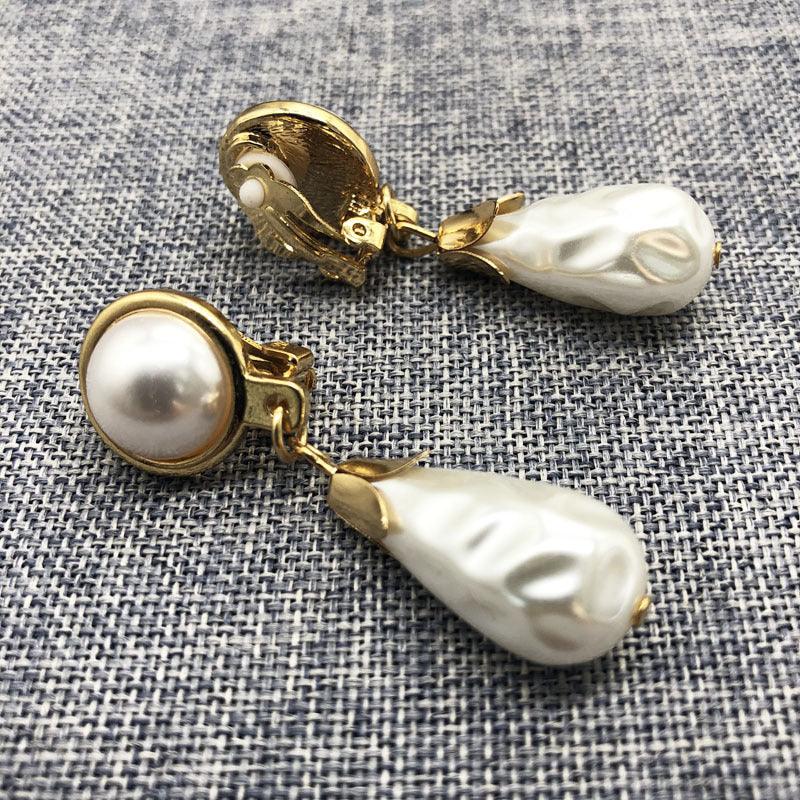 White Pearl Earrings Earrings Retro Drop Earrings - BUNNY BAZAR