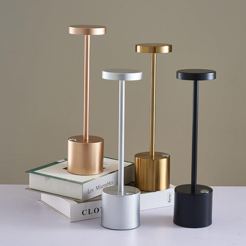 LED Aluminum Alloy Waterproof Rechargeable Desk Lamp Touch Dimming Metal Table Lamps For Bar Living Room Reading Camping Light - BUNNY BAZAR