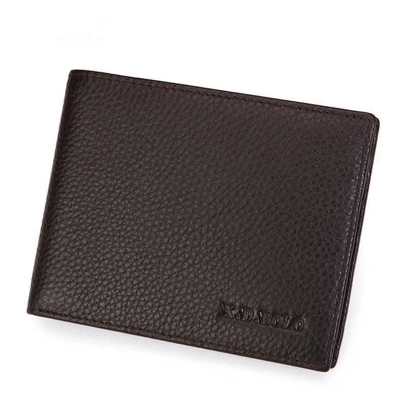 Men's Leather Wallets Ultra-thin First Layer Cowhide Short Wallet - BUNNY BAZAR