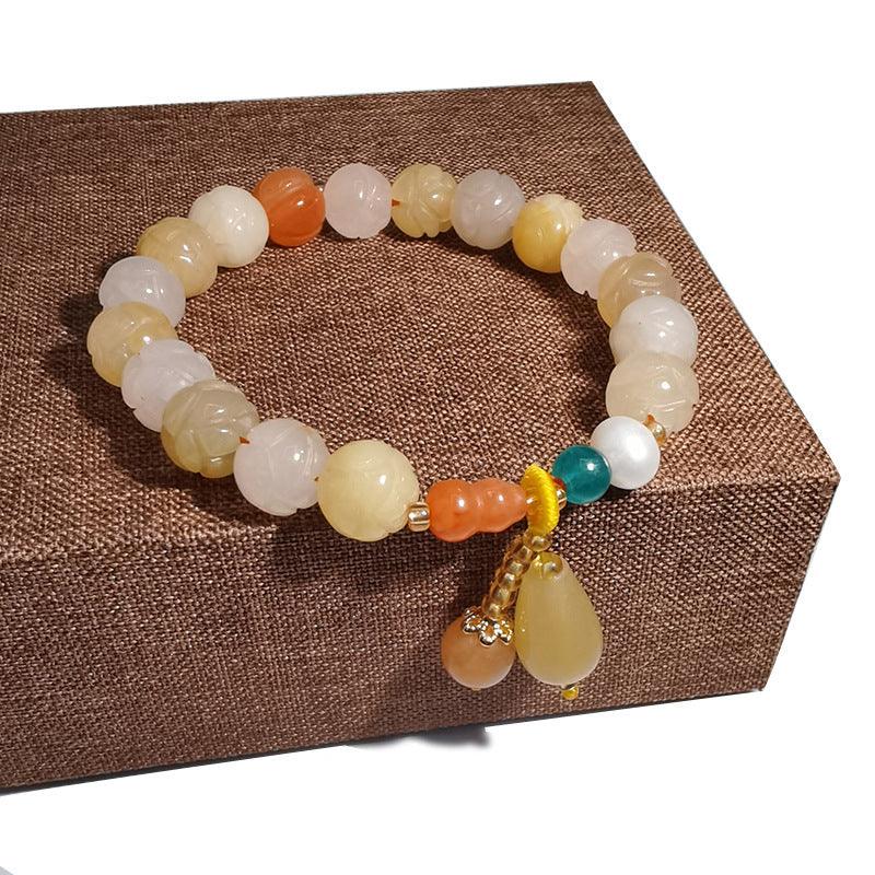 Gold Silk Jade Ethnic Style Bracelet - BUNNY BAZAR