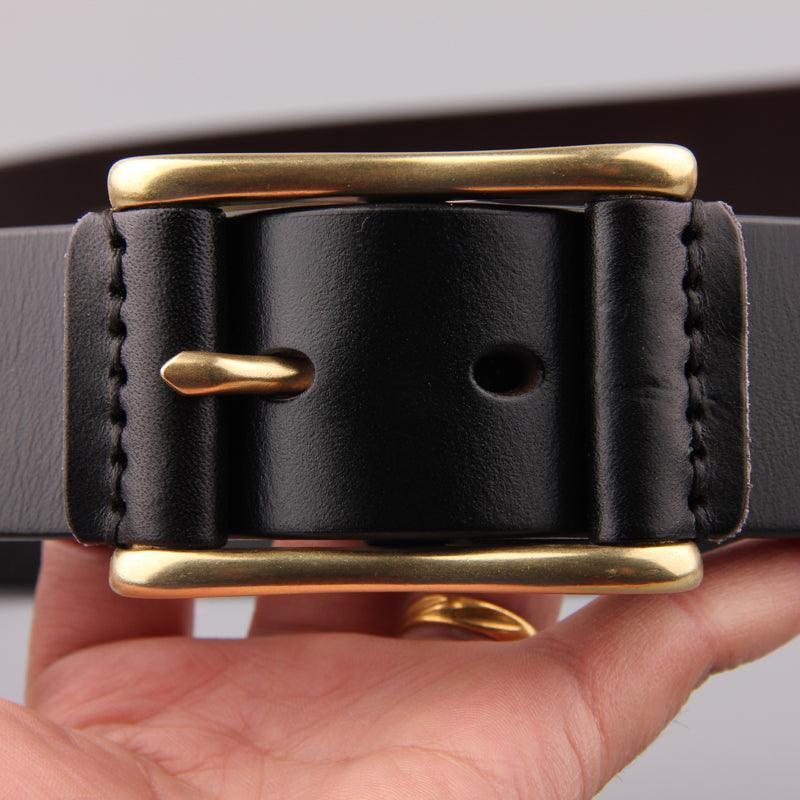 Brass Buckle Men's Belt Casual Denim - BUNNY BAZAR