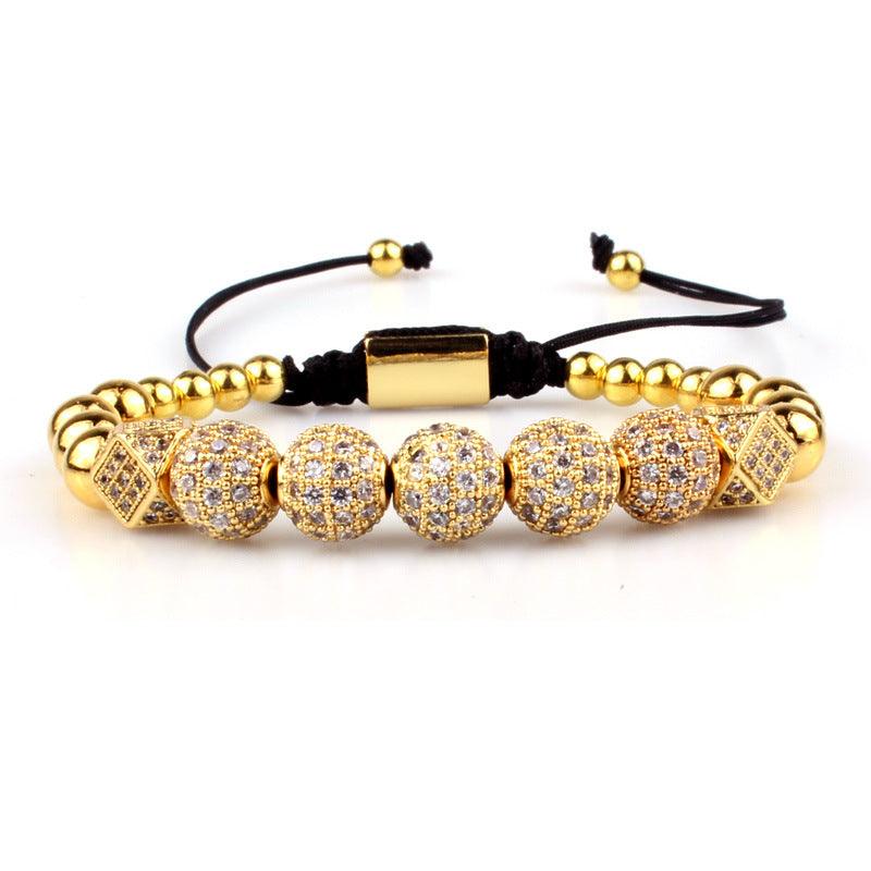 Micro inlay black diamond ball bracelet - BUNNY BAZAR