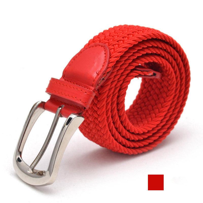 Men's Belt Unisex Braided Elasticated Belt Stretch Belt Canvas Belt Student Belt - BUNNY BAZAR