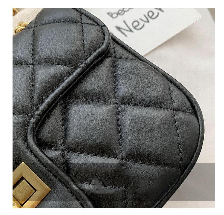 One-shoulder diamond chain crossbody all-match small square bag - BUNNY BAZAR