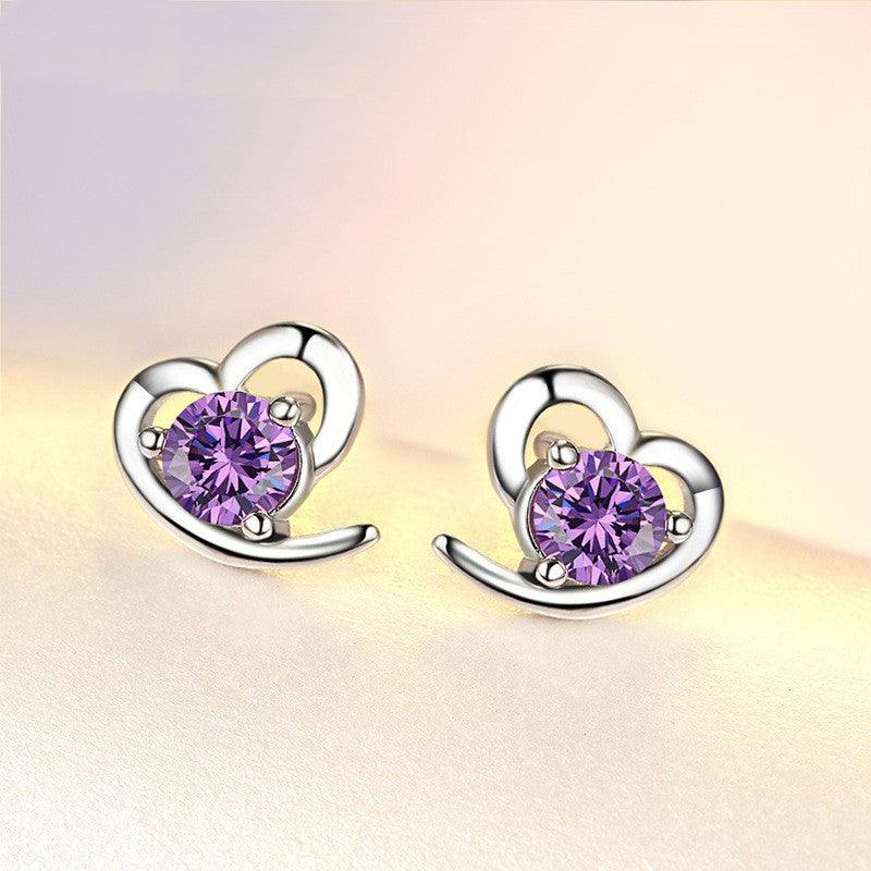 Zircon Heart Earrings - BUNNY BAZAR