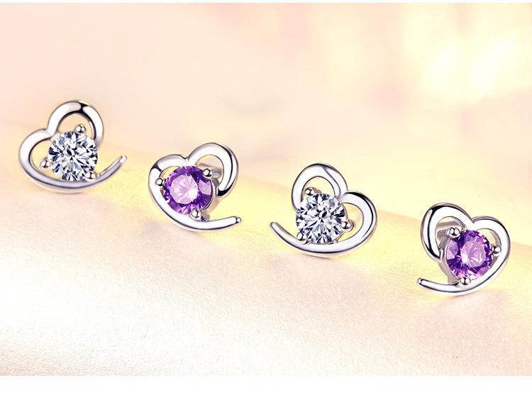 Zircon Heart Earrings - BUNNY BAZAR