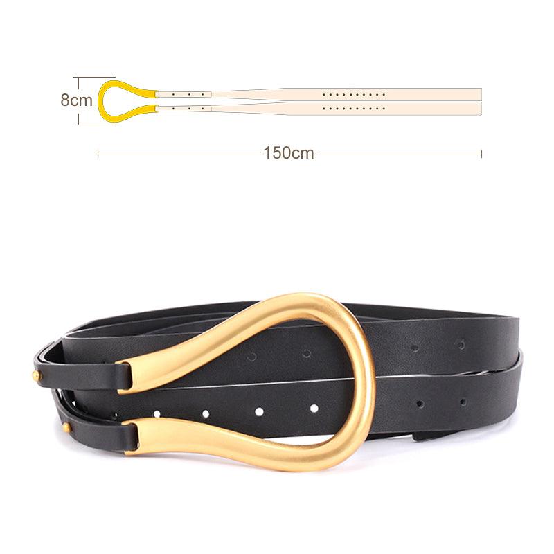 Retro gold copper buckle temperament belt - BUNNY BAZAR
