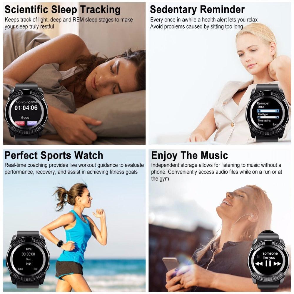 Full round screen smart watch sedentary sleep monitoring - BUNNY BAZAR