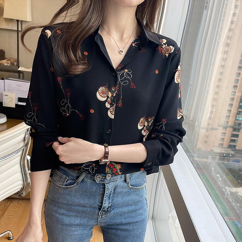 New Korean Style Plus Size Loose Long-sleeved Shirt - BUNNY BAZAR