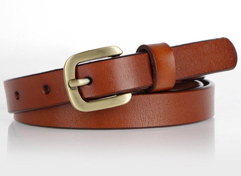 Women's Leather Belt Simple And Versatile Cowhide Belt - BUNNY BAZAR