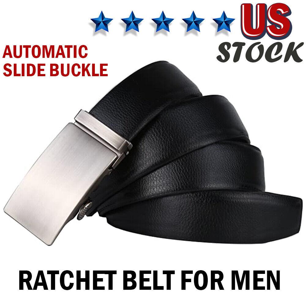 Microfiber Leather Mens Ratchet Belt, Belts For Men Adjustable Automatic Buckle - BUNNY BAZAR