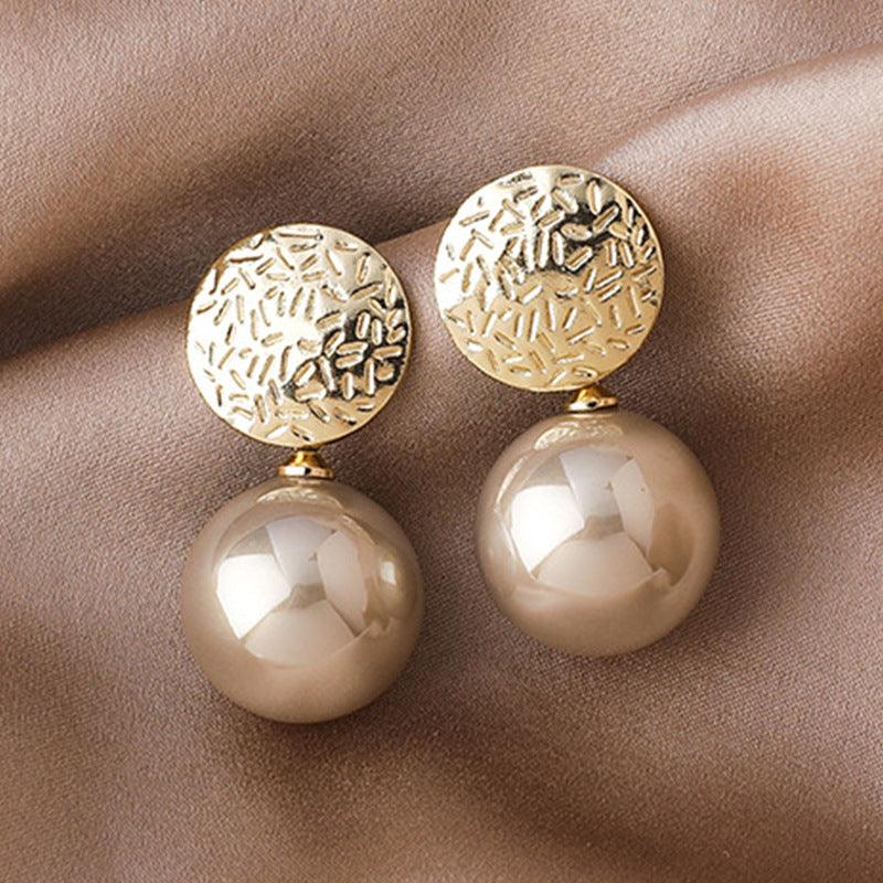 Korean Version Of Imitation Pearl Personality Wild Geometric Type Earrings - BUNNY BAZAR