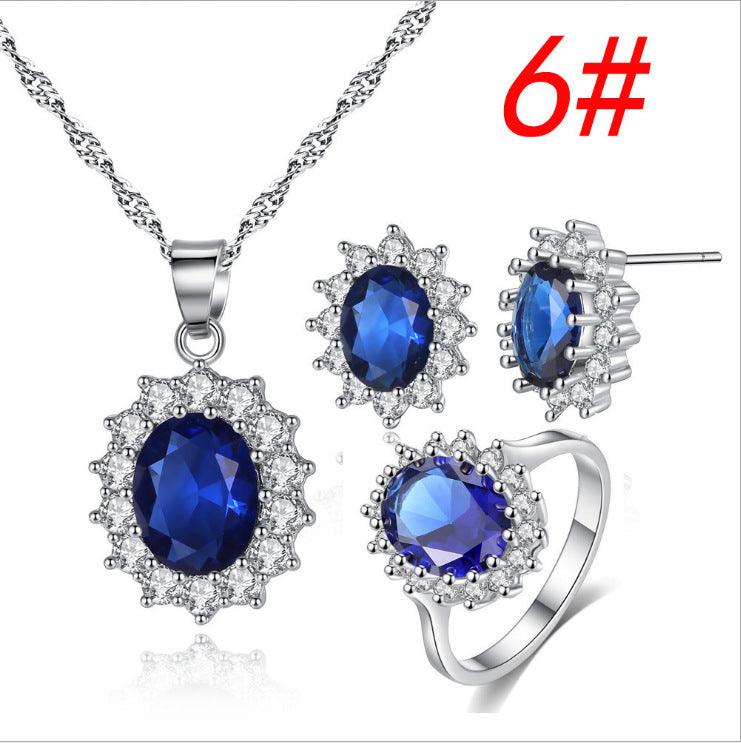 Sunflower Jewelry Set Necklace Ring Stud Earrings Bridal Jewelry - BUNNY BAZAR