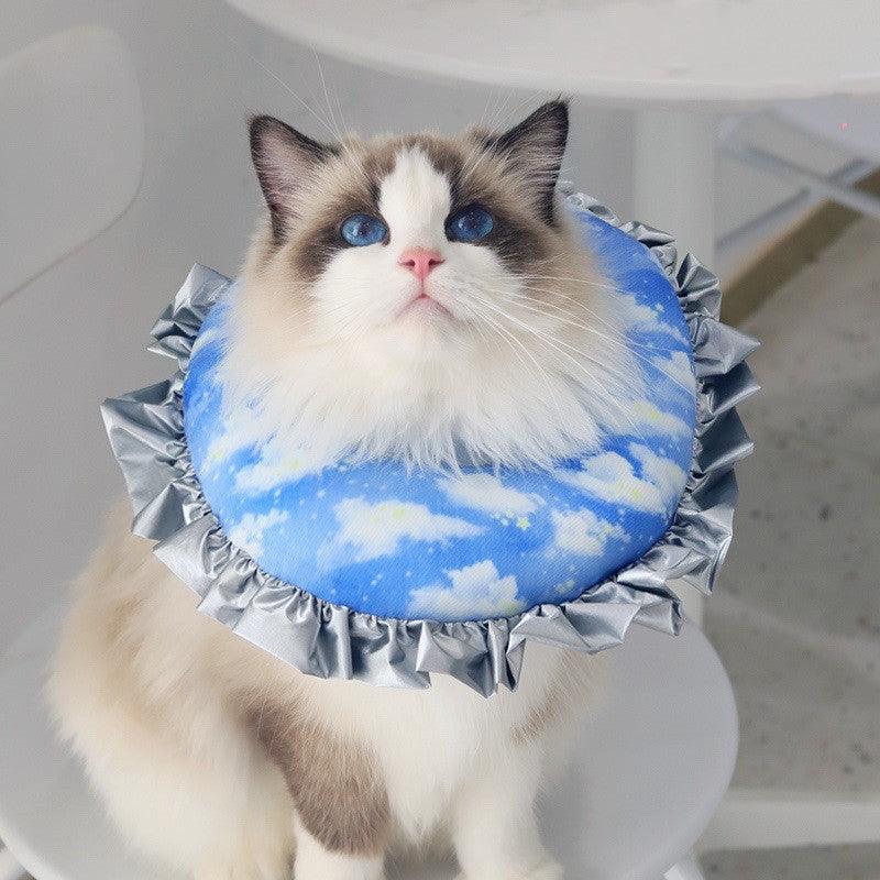 Cat Ruffled Elizabethan Circle Sterilization Anti-Licking Headgear - BUNNY BAZAR