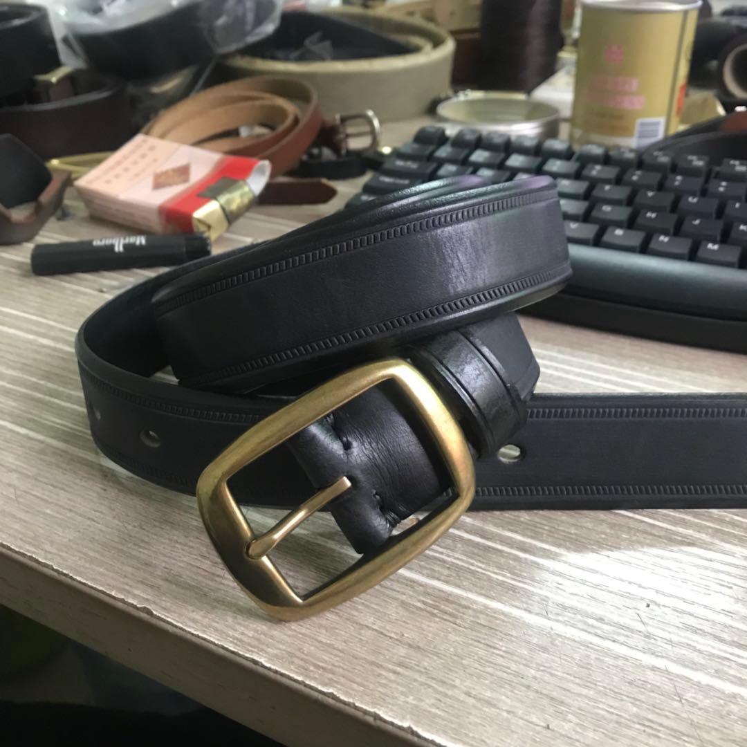 Men's Vintage Cowhide Pin Buckle Leather Men's Jeans Belt - BUNNY BAZAR