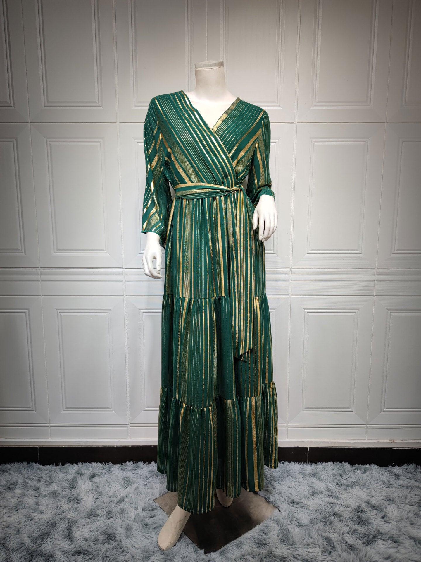 Muslim Bronzing Craft Dress Women Party Dress - BUNNY BAZAR