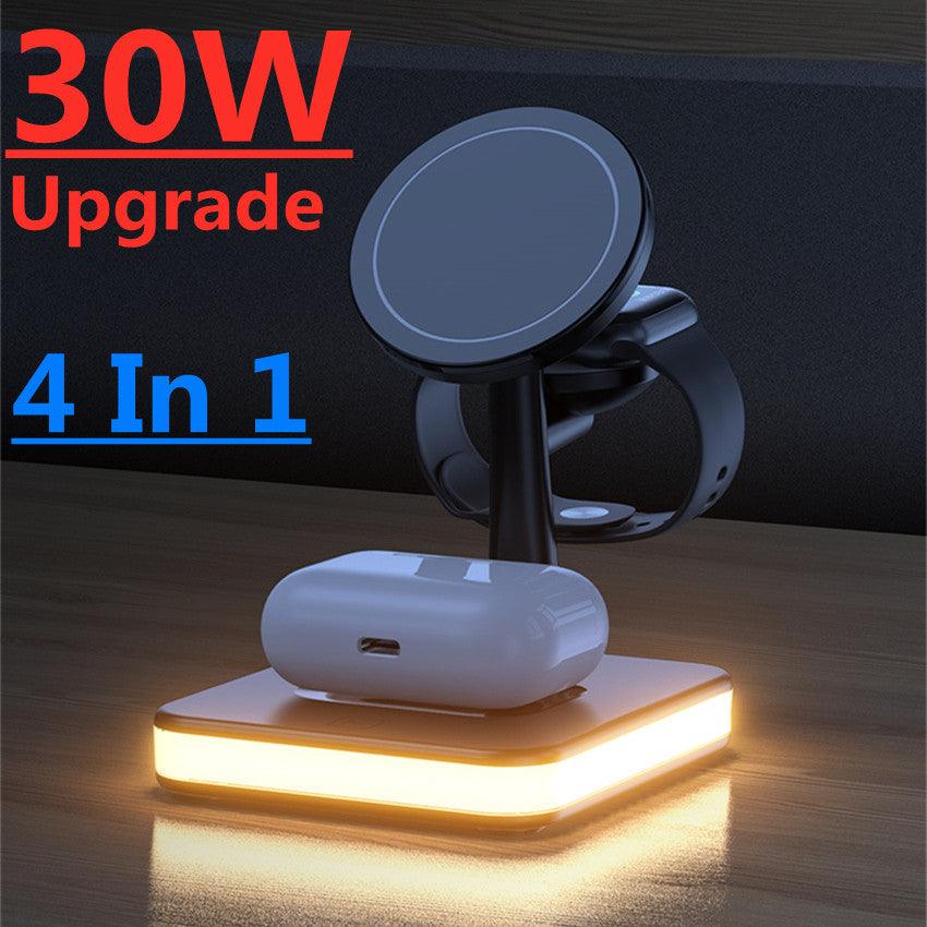 3 In 1 Magnetic Wireless Charger Stand Fast Charging Dock Station - BUNNY BAZAR