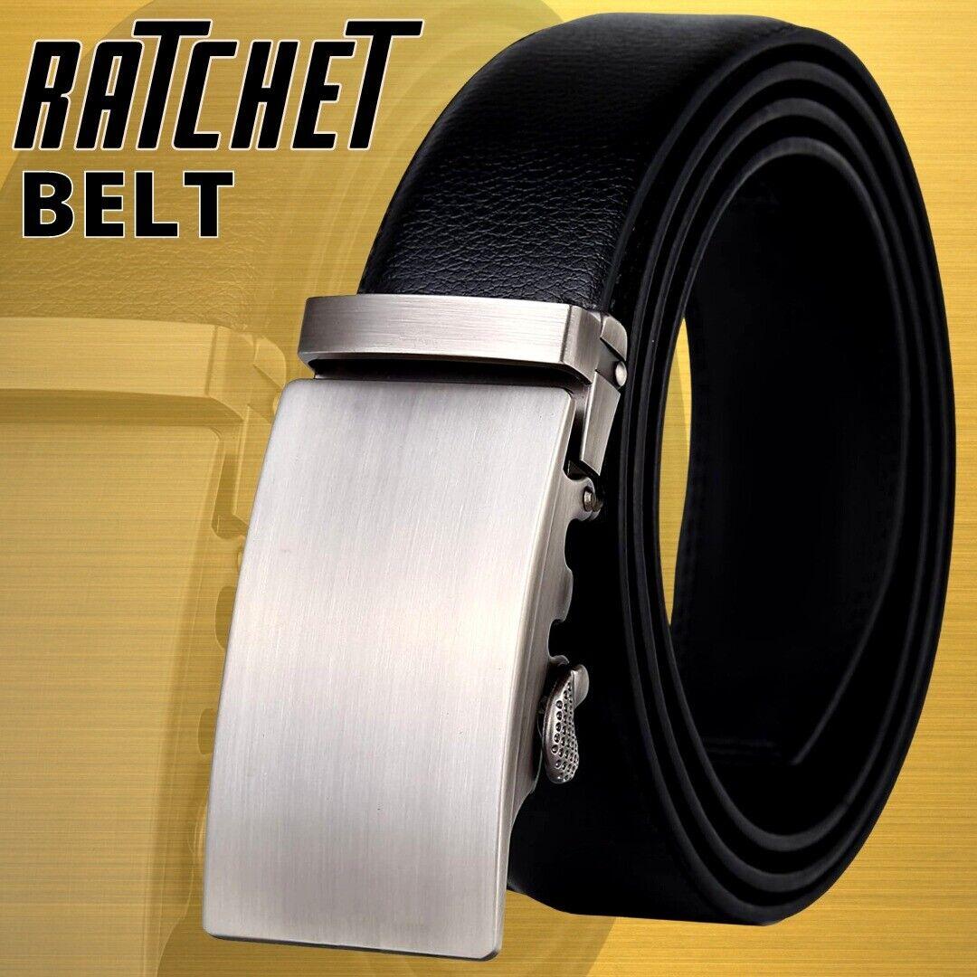 Microfiber Leather Mens Ratchet Belt, Belts For Men Adjustable Automatic Buckle - BUNNY BAZAR