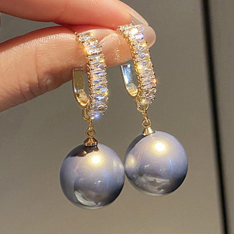 Korean Version Of Imitation Pearl Personality Wild Geometric Type Earrings - BUNNY BAZAR
