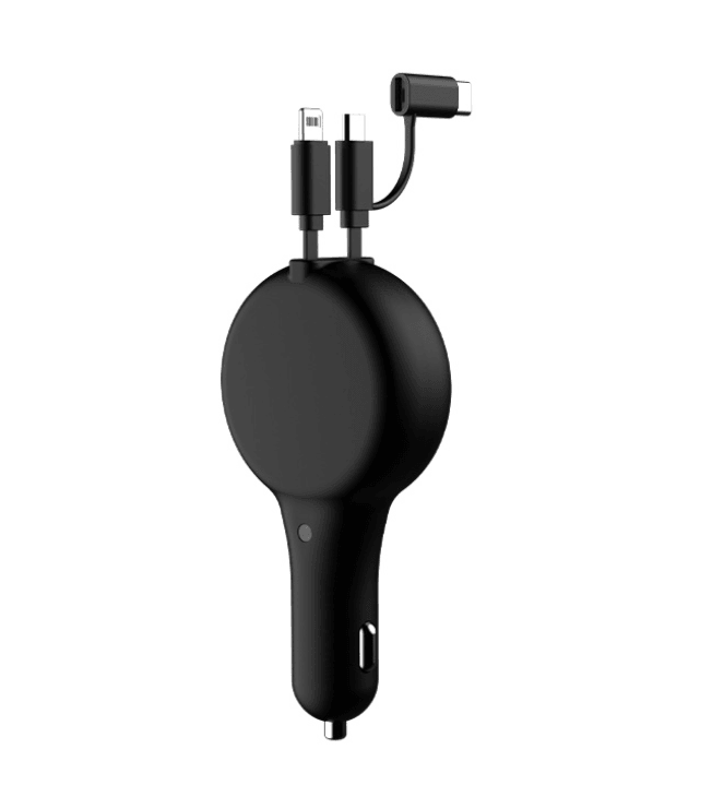 Retractable Car Charger Fast Charge Flash Charge One For Two - BUNNY BAZAR