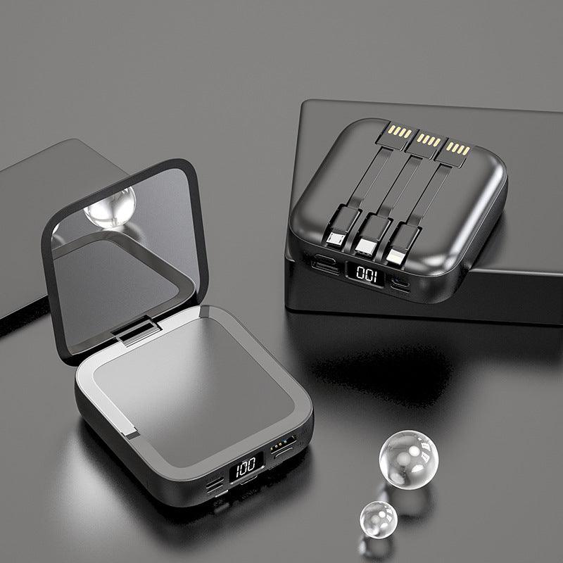 Beauty Mirror Power Bank Comes With Cable Portable Mini - BUNNY BAZAR