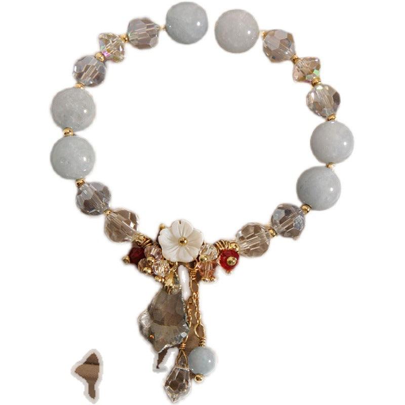 Women's Niche Natural Aquamarine Crystal Bracelet - BUNNY BAZAR