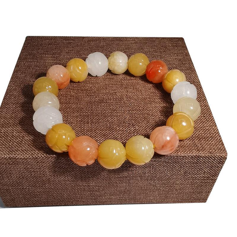 Gold Silk Jade Ethnic Style Bracelet - BUNNY BAZAR