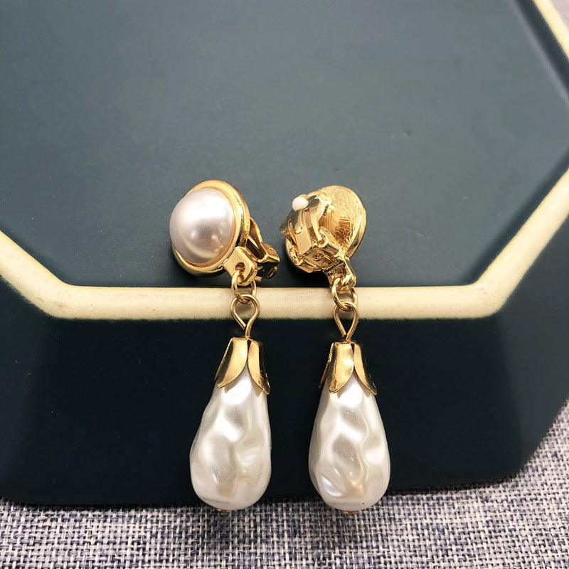 White Pearl Earrings Earrings Retro Drop Earrings - BUNNY BAZAR
