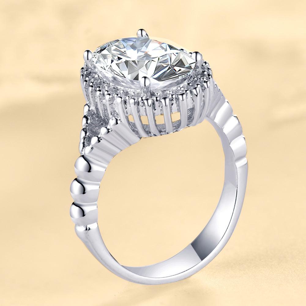 Inlaid Oval Super Flash Large Zircon Ring - BUNNY BAZAR