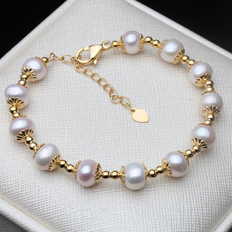 Real Freshwater Round Pearl Bracelet For Women Natural Pearl - BUNNY BAZAR