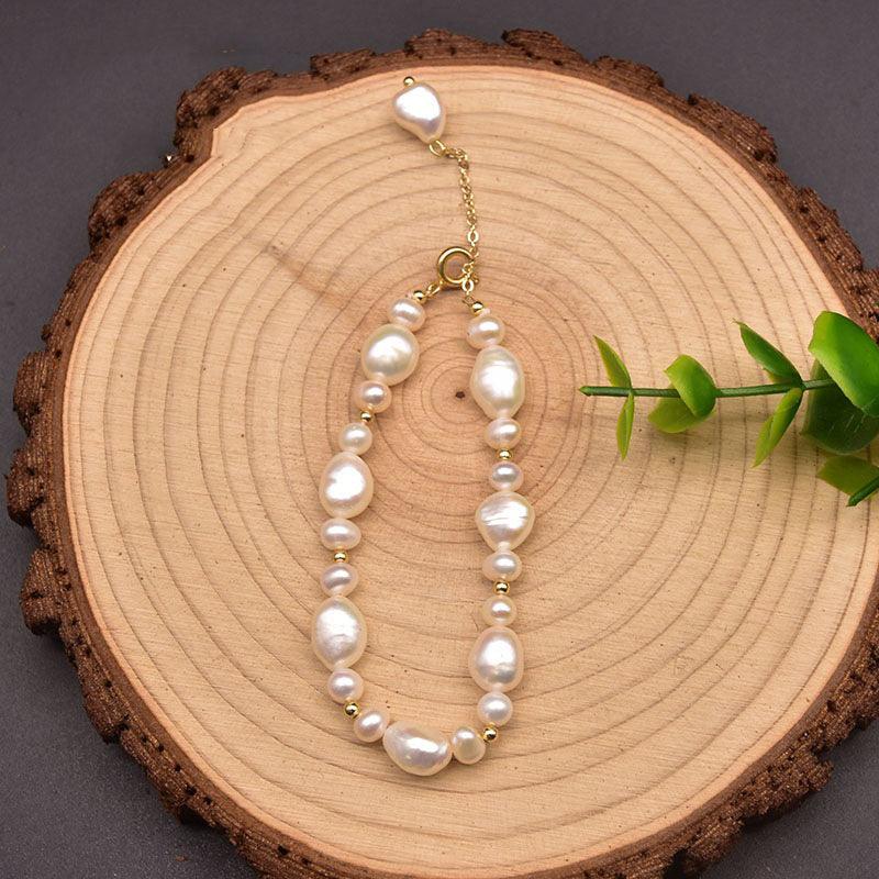 Natural Freshwater Pearl Double-sided Polished Bracelet - BUNNY BAZAR
