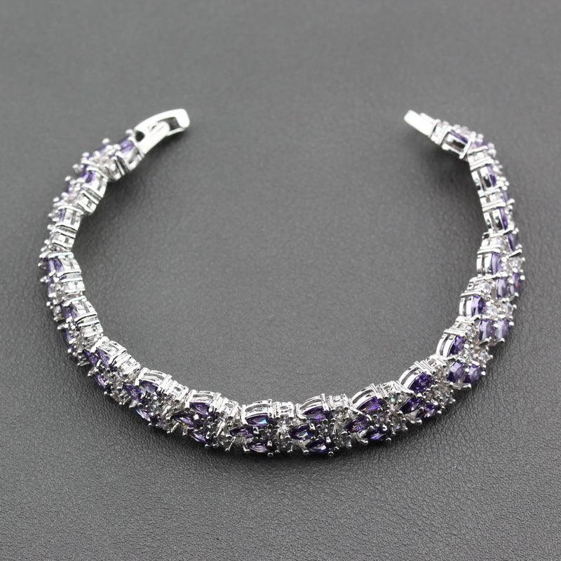 Mark Wedding Jewelry White Cubic Zirconia Luxury Bracelet - BUNNY BAZAR