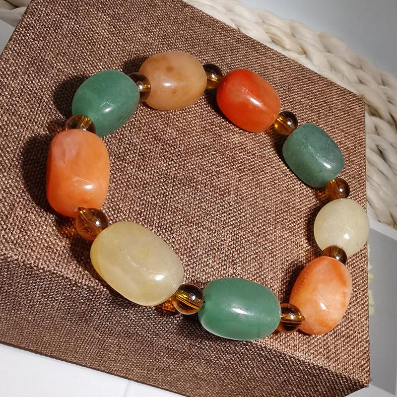 Gold Silk Jade Ethnic Style Bracelet - BUNNY BAZAR