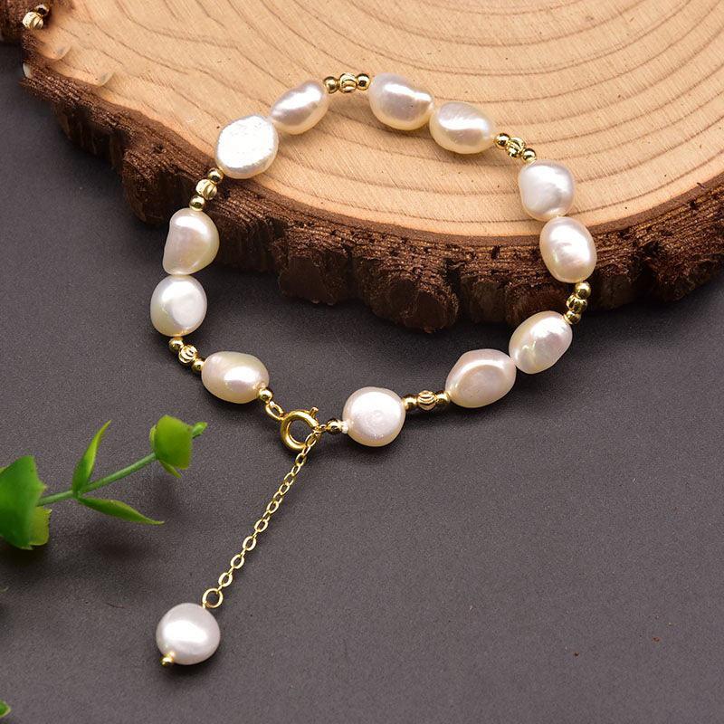 Natural Freshwater Pearl Double-sided Polished Bracelet - BUNNY BAZAR