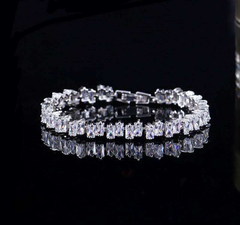 Square Blue Purple Transparent Zircon Bracelet - BUNNY BAZAR
