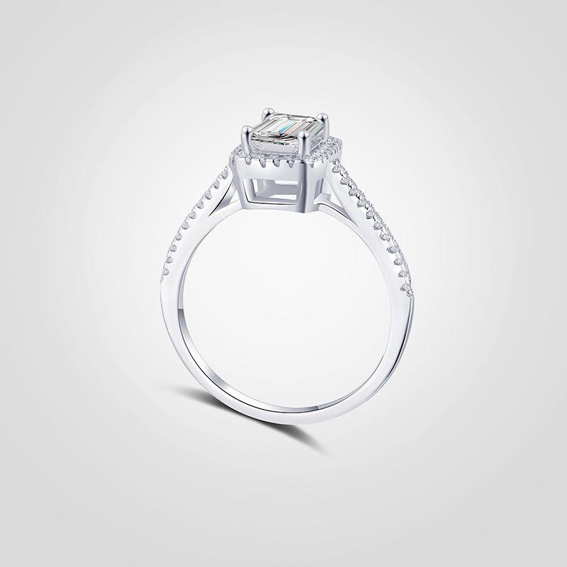 Silver Plated Platinum D Color Wedding Ring For Women - BUNNY BAZAR