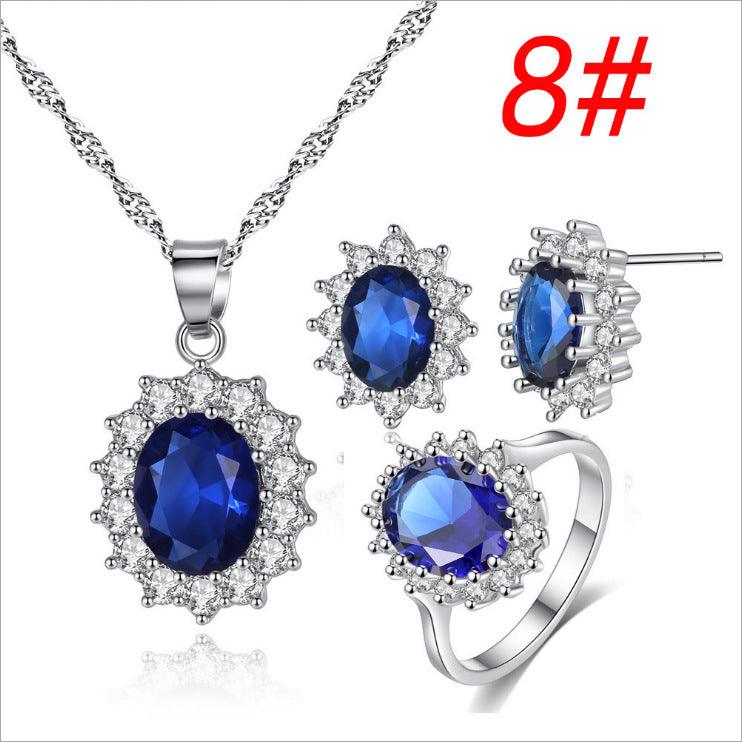 Sunflower Jewelry Set Necklace Ring Stud Earrings Bridal Jewelry - BUNNY BAZAR
