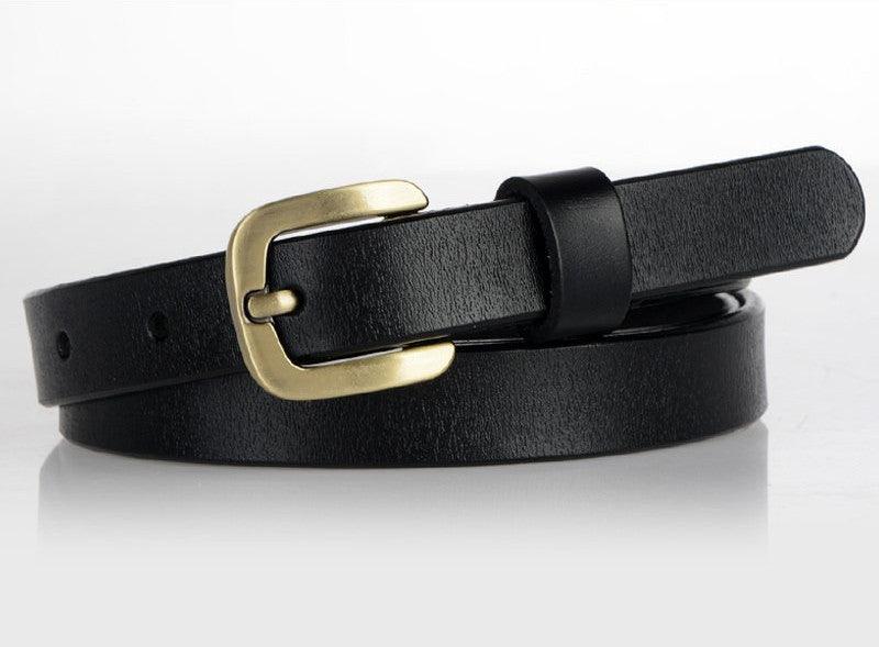Women's Leather Belt Simple And Versatile Cowhide Belt - BUNNY BAZAR