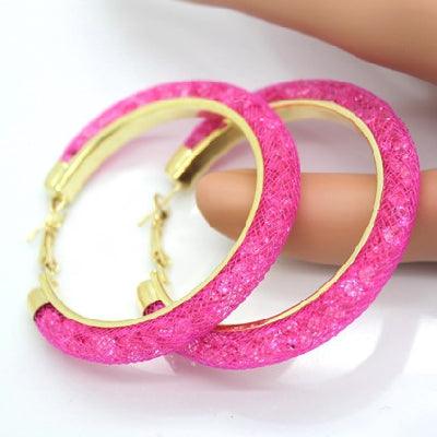 Gold-plated Earrings, Crystal Mesh Chain, Female Earring Jewelry - BUNNY BAZAR