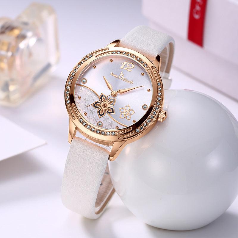 T-77 Simple And Flower Waterproof Watch Women's Trendy Watch is A Stylish Timepiece That Combines Fashion And Function - BUNNY BAZAR