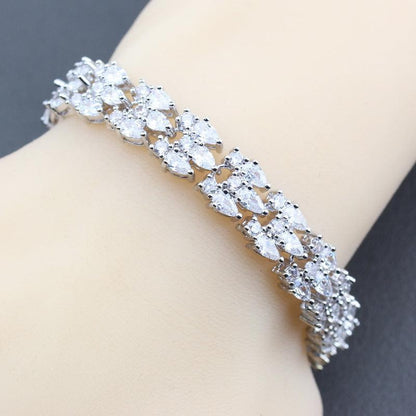 Mark Wedding Jewelry White Cubic Zirconia Luxury Bracelet - BUNNY BAZAR
